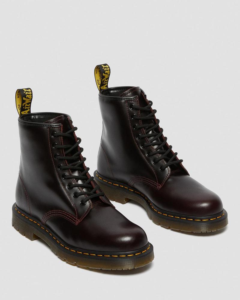 Men's Dr Martens 1460 Slip Resistant Atlas Leather Lace Up Boots Burgundy | AU 530EBC